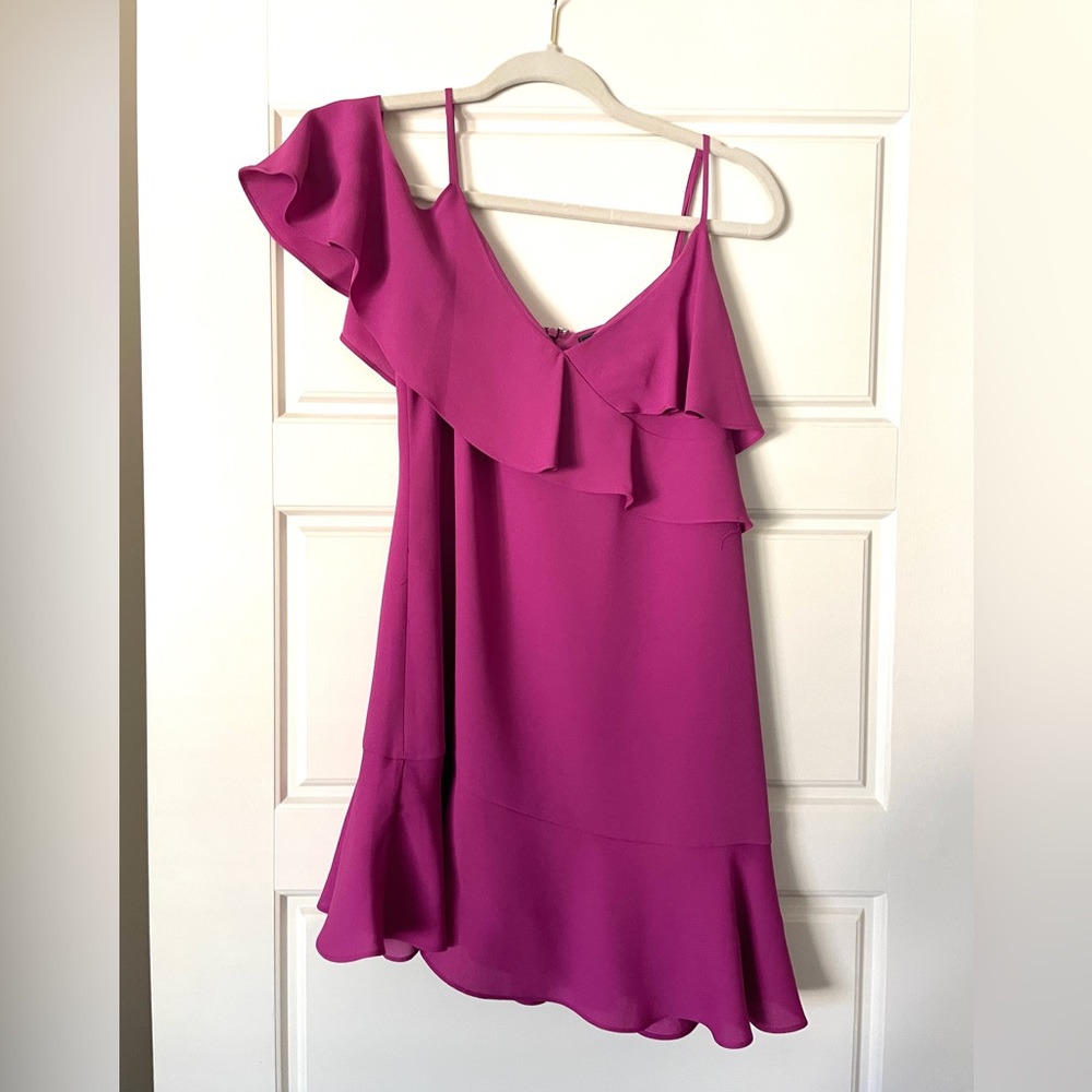 BCBG MaxAzria Magenta Asymmetrical Cocktail Dress